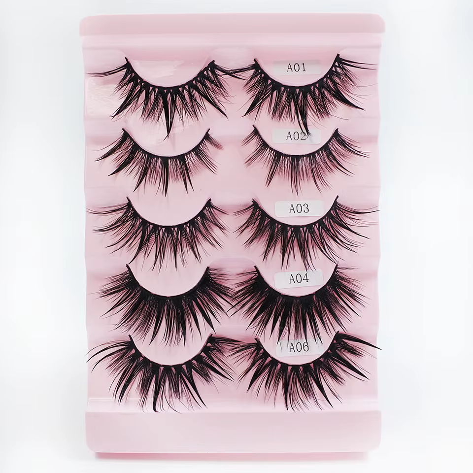 Faux cils cosplay féminins, maquillage coréen, nouveau style, pointes de support, cils 3D, cils mang