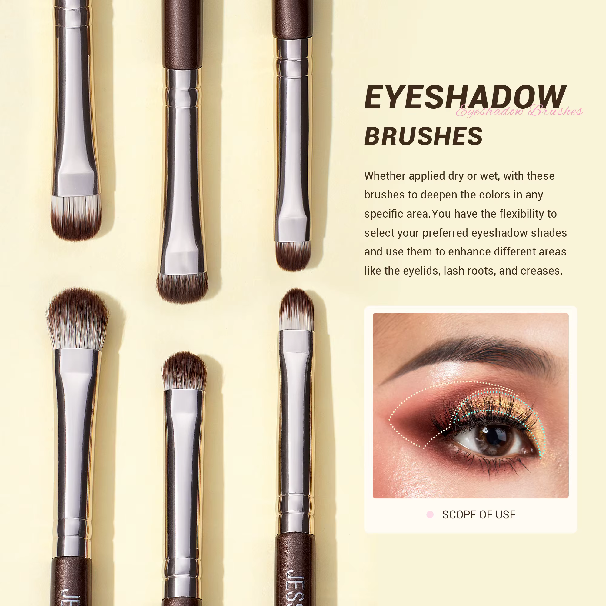 Jessup – ensemble de pinceaux de maquillage pour les yeux, professionnels, 15 pièces, pour fard à pa