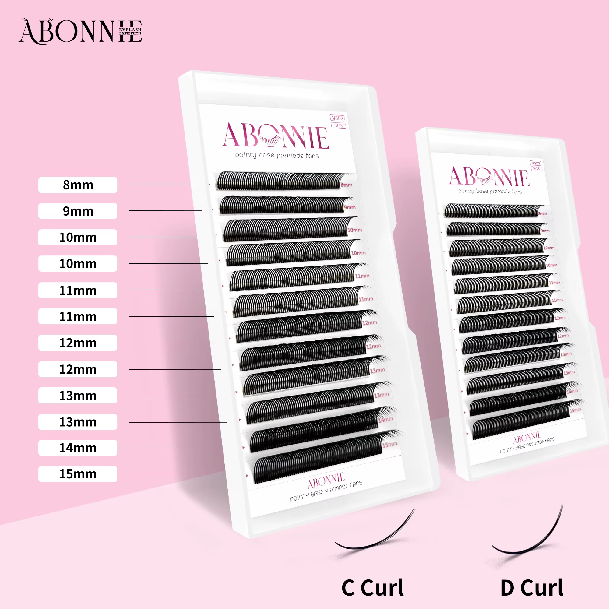 ABONNIE noir marron 5D fleur pointes fée faux cils individuels facile ventilateurs 5D fleur Volume c