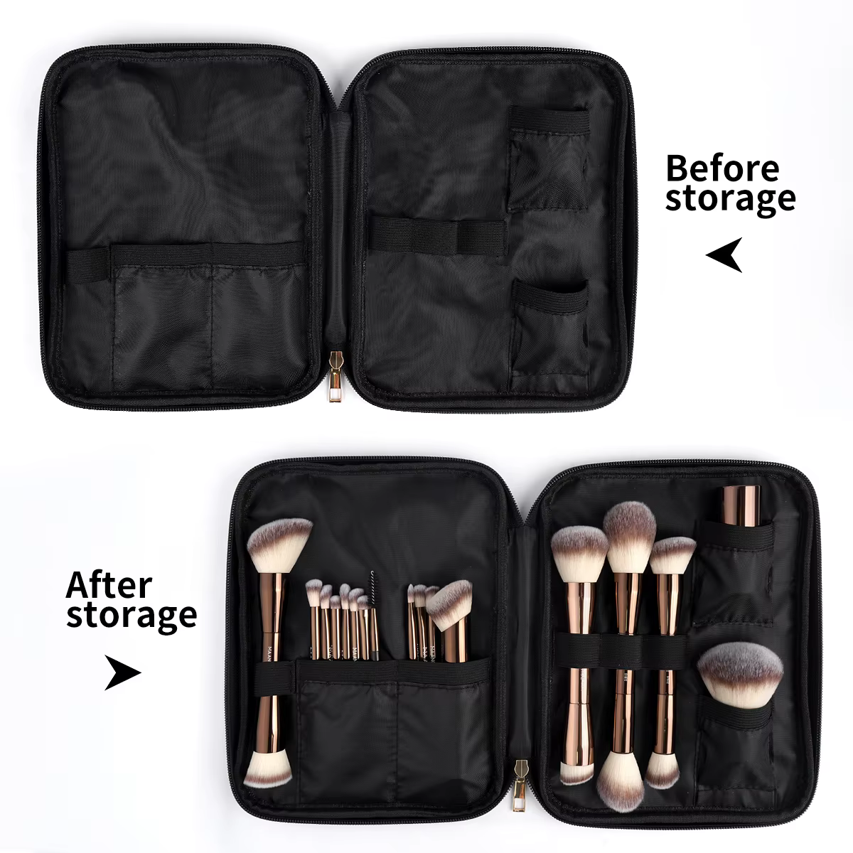 MAANGE Pro Kit de pinceaux de maquillage 20 pièces pinceaux avec sac de rangement double extrémité f