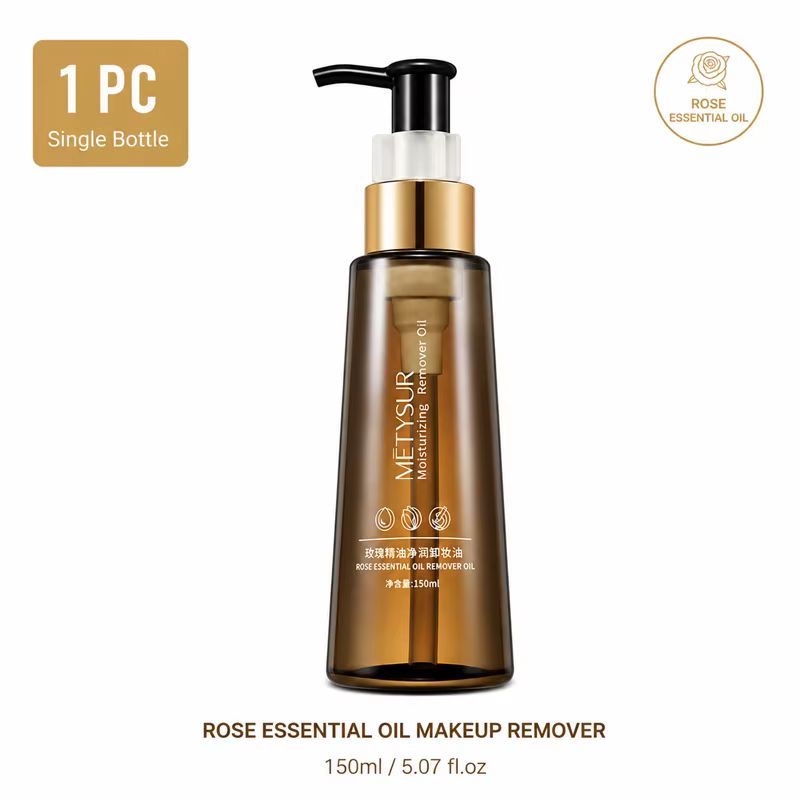 Démaquillant à l'huile essentielle de rose 150ml, huile nettoyante en profondeur, nettoyant doux pou
