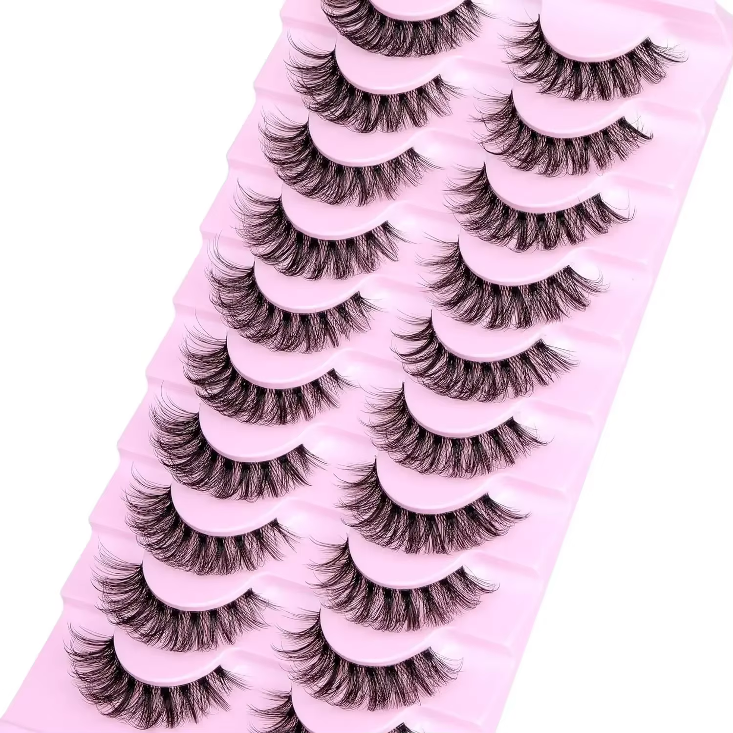10 paires de faux cils naturels moelleux cils vaporeux bande de Volume 3D cils D Curl faux cils avec