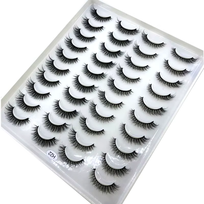 Faux-cils 3D en faux vison, 20 paires, naturels, dramatiques, moelleux, doux, contaminants, volume c