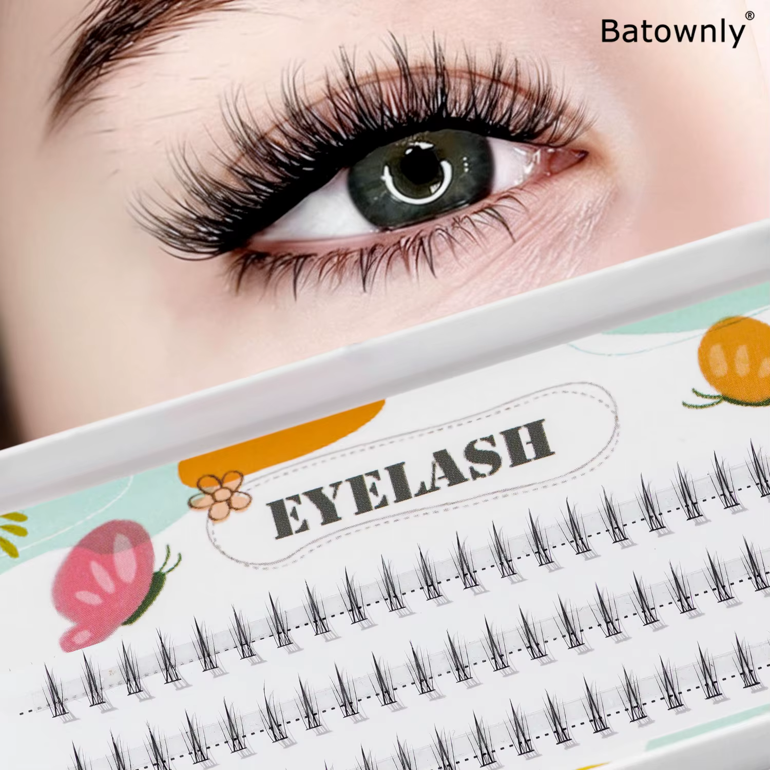 3 rangées de 60 bouquets de cils inférieurs naturels, tige transparente, faux cils féeriques en bouq