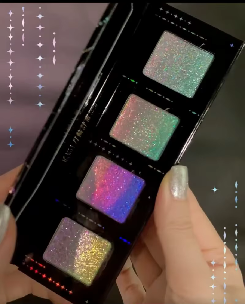 DRAMO 4 couleurs fard à paupières caméléon miroitant paillettes ombre à paupières Palette maquillage