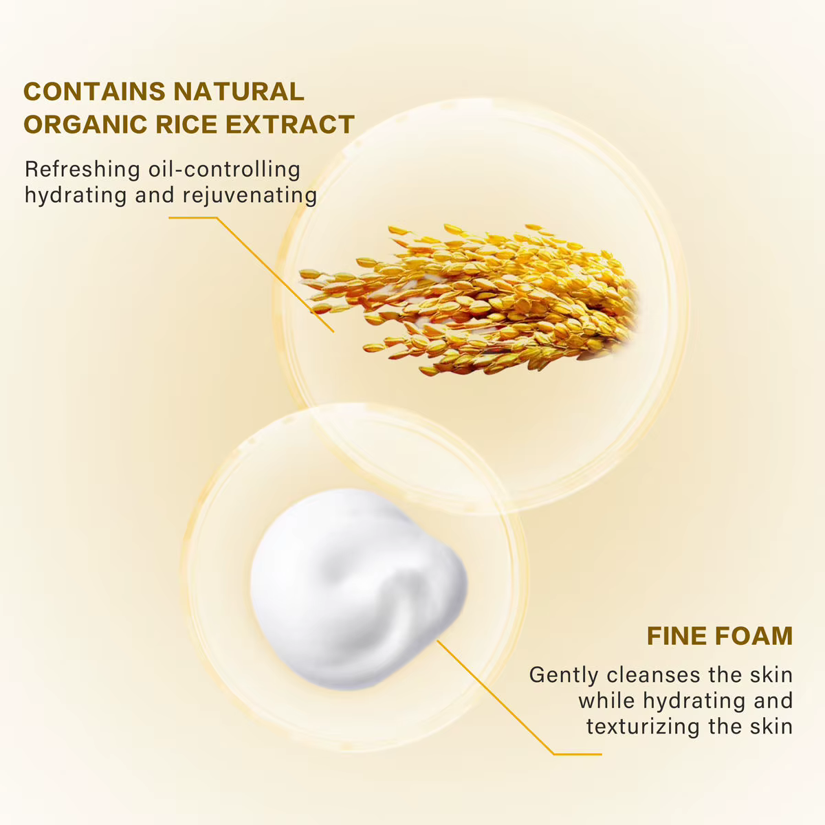 Nettoyant visage au riz, apaisant, régulateur de sébum, hydratant, éclaircissant, raffermissant, pou
