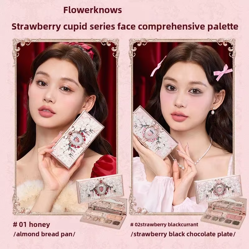 Collection Flower KnowStrawberry Cupid Box - Coffret de maquillage - Palette complète - Poudre press