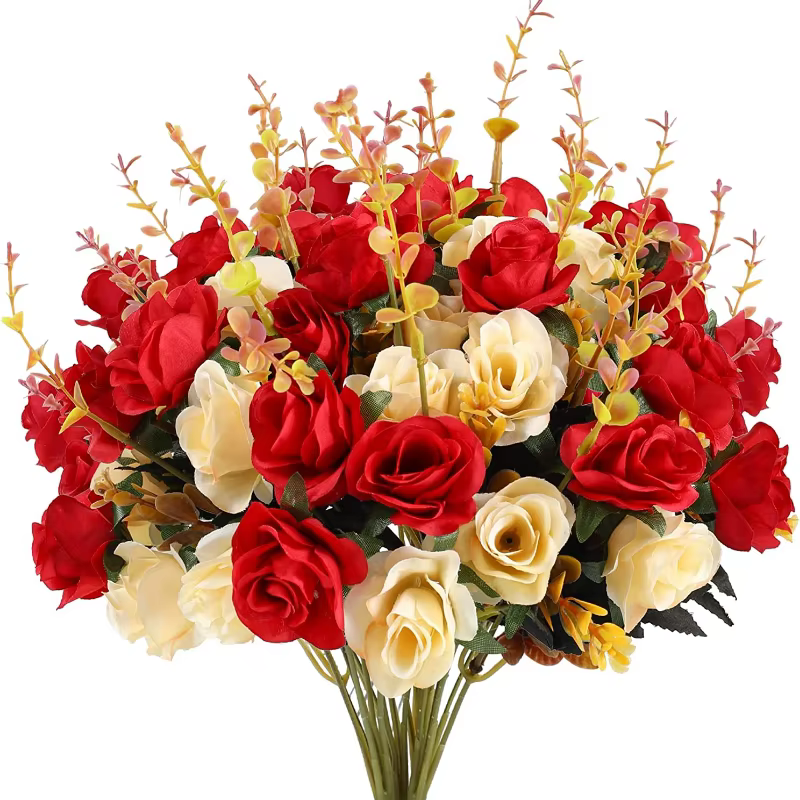 Rose de mariage fleur artificielle florale tombe fête à la maison 1 bouquet décor fausse fleur maiso