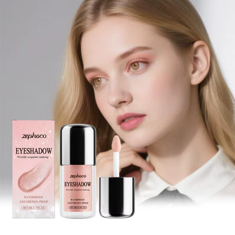 Fard à paupières liquide brillant nude 3ML séchage rapide, résistant à la transpiration, anti-bavure