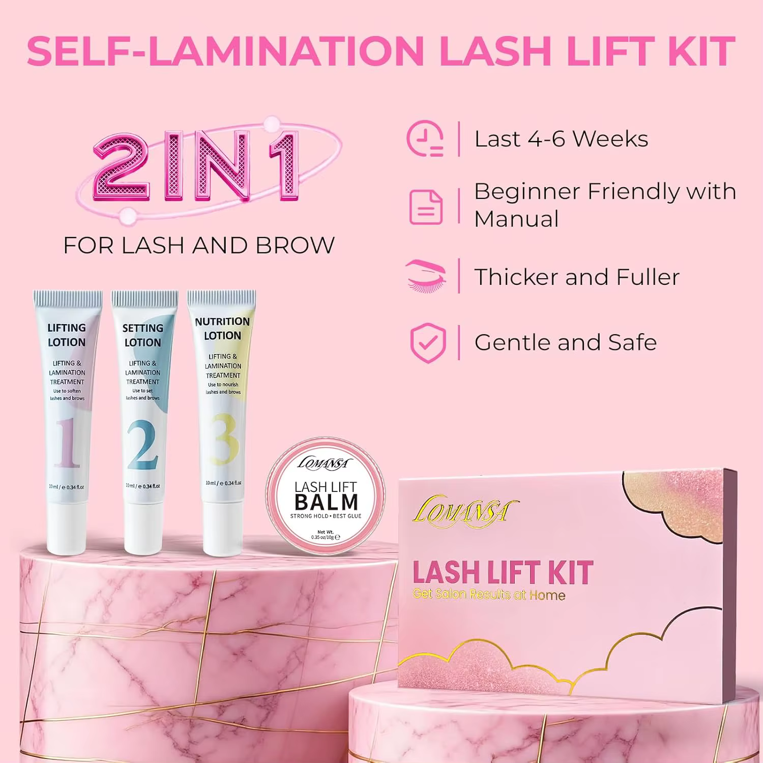 Lomansa nouveau Kit de stratification des sourcils pour permanente des sourcils, Film alimentaire, N