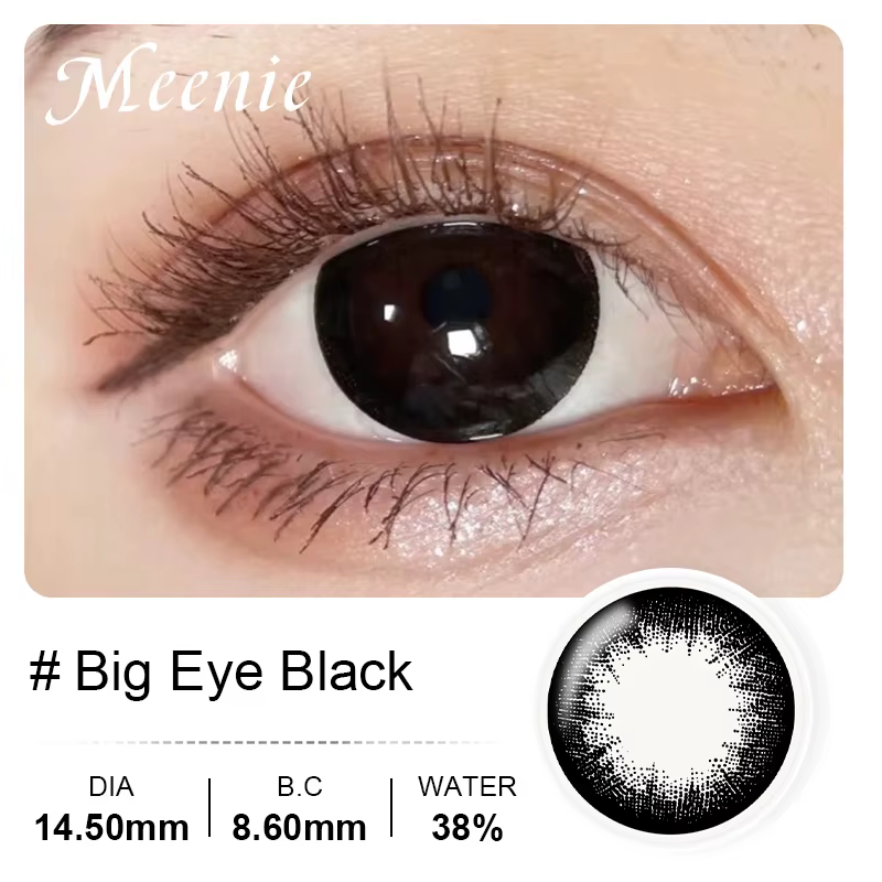 Lentilles de contact Meenie 16mm Big Eye noires, super grandes, pour cosplay anime, lentilles souple