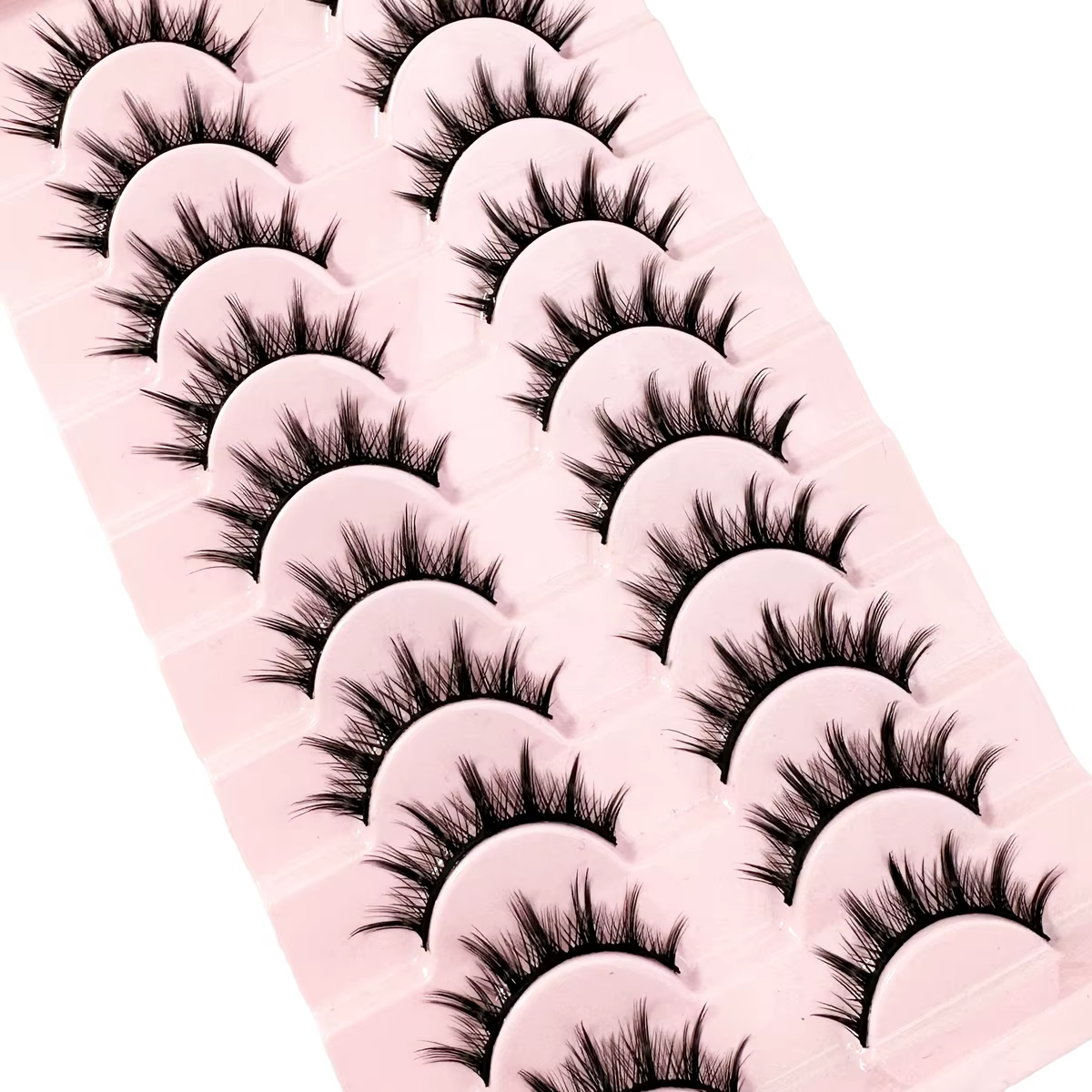 Cils 10 paires Mange cils 3D oeil de chat cils Faux vison cils naturel moelleux Faux cils vaporeux o
