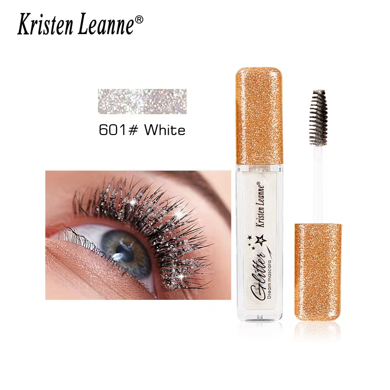 Mascara à paillettes or Rose, cils brillants, séchage rapide, imperméable, recourbé, épais, couleur 