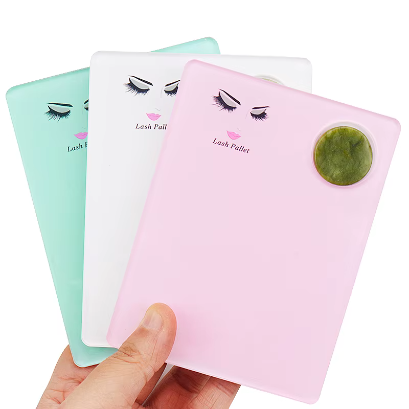 Plateau de plaque d'extension de cils en pierre de Jade acrylique, support de cils de greffage, supp