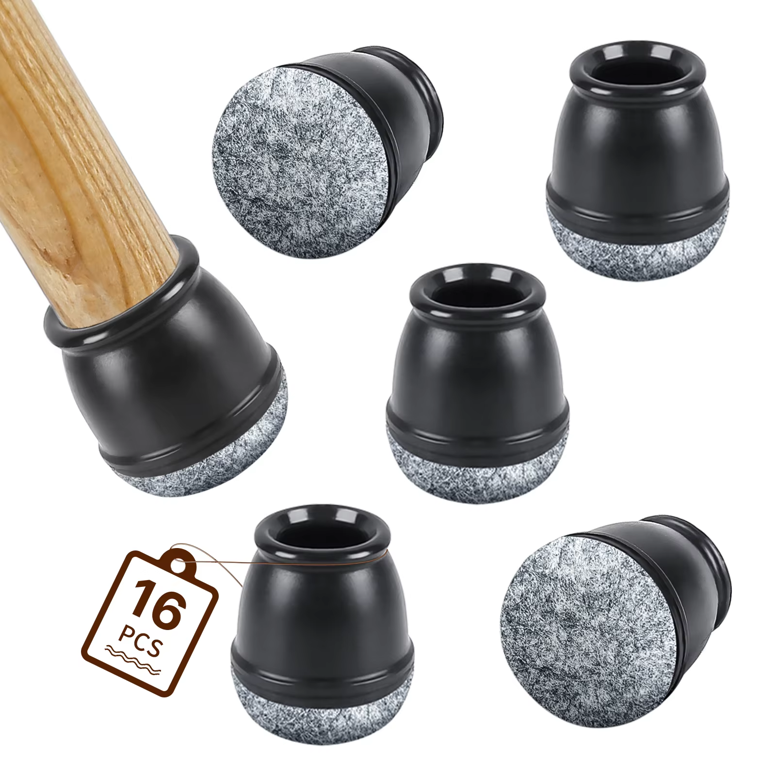 Protecteurs de jambes de chaise en Silicone antidérapant 360, 16 pièces ° Couvre-pieds de meubles ép