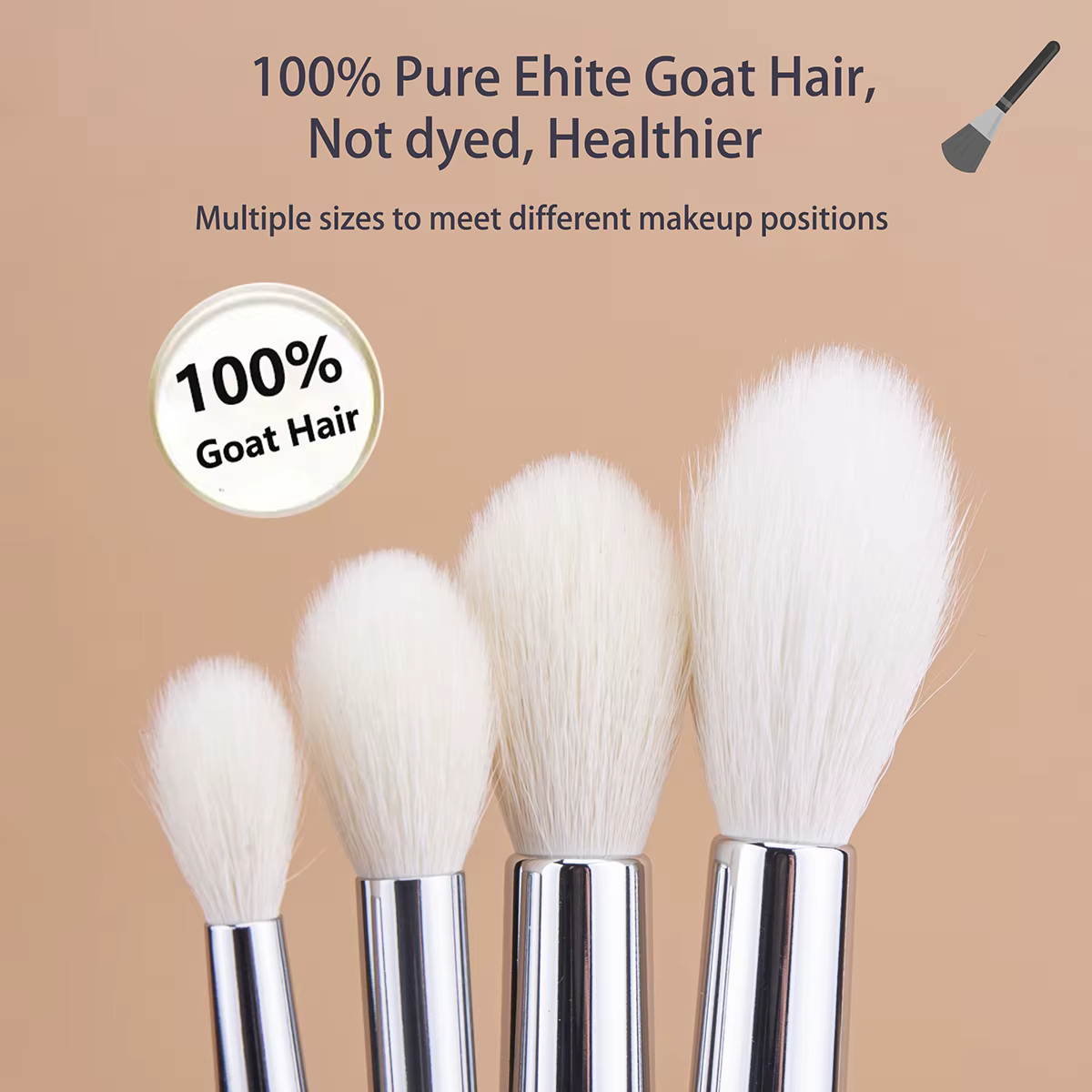 Pinceau surligneur de maquillage 100% poils de chèvre, surligneur conique, poudre de réglage du visa
