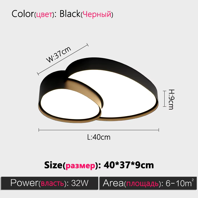 Salon lampe plafonniers chambre salle à manger lampes simple nordique moderne noir blanc lampe à LED
