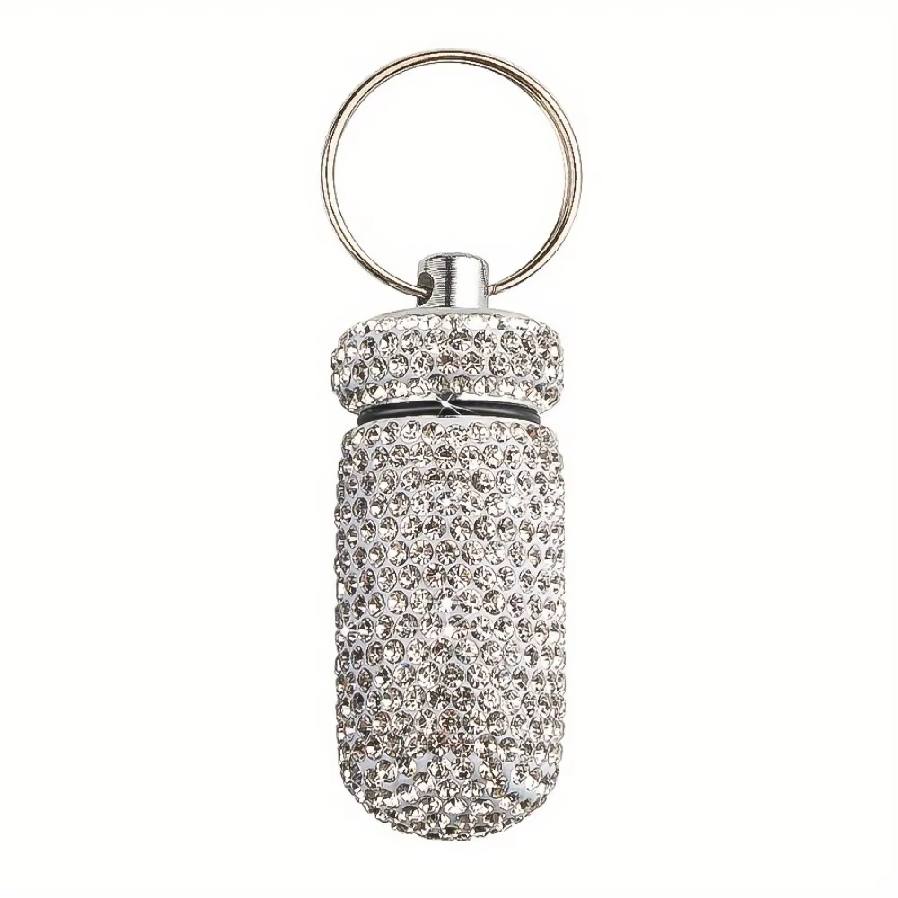 Conteneur de pilules Bling Rhineston, étui de bouteille de pilule Portable, boîte à médicaments de v