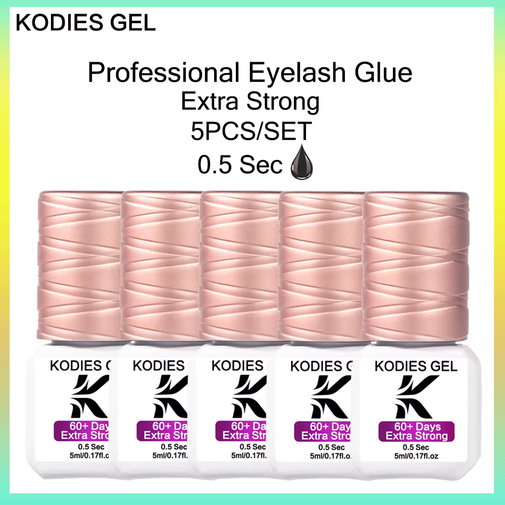 KODIES GEL-Colle à Cils Professionnelle, 0.5 Sec, Rétrégissant de Bain Supplémentaire, Imperméable,