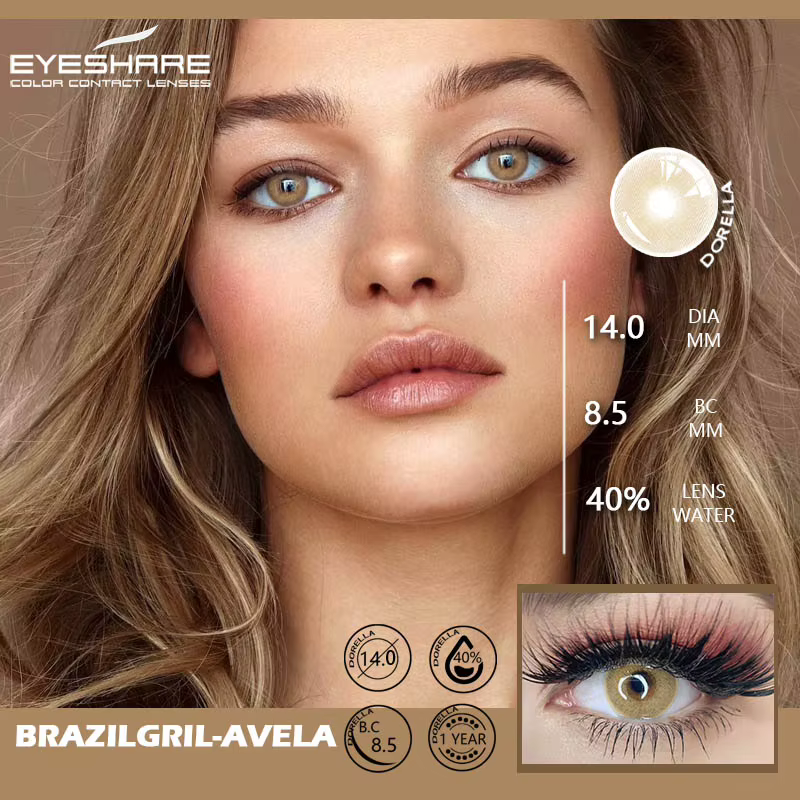 EYESHARE 2 pièces lentilles colorées pour les yeux naturel bleu brun yeux lentilles de couleur lenti