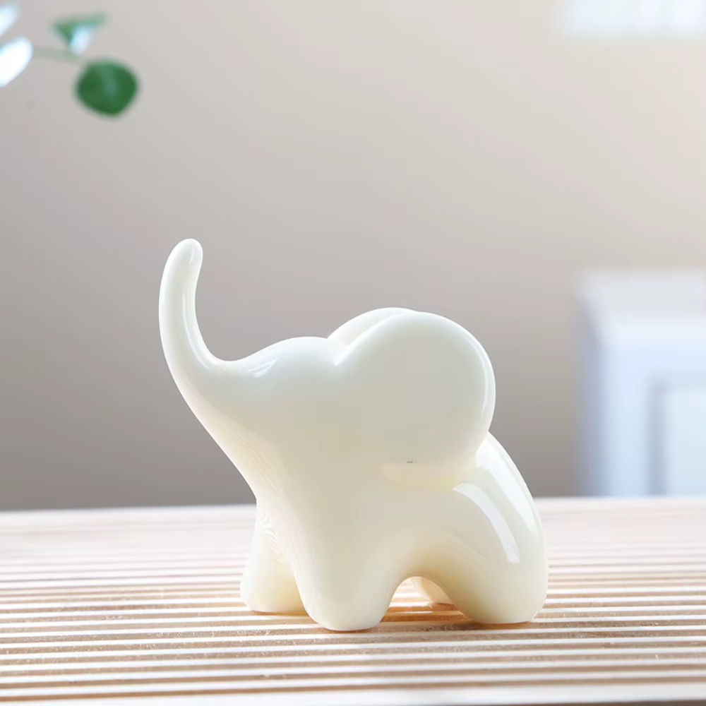 Modèle artisanal en céramique d'éléphant de Style de luxe, ornements d'art moderne, Figurines d'élép