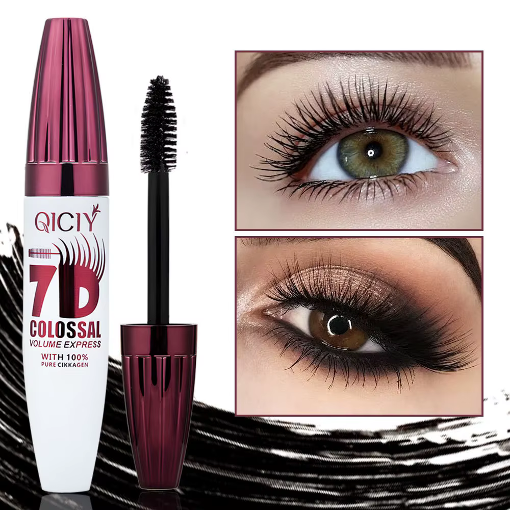 Mascara noir pour les yeux, effet recourbant, waterproof et allongeant, avec fibres, cosmétiques pou