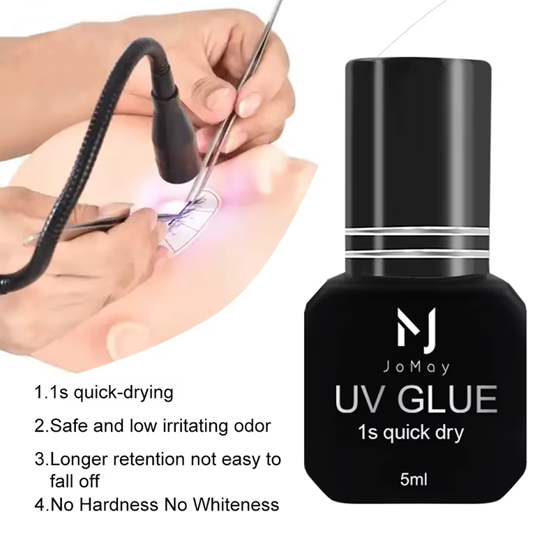 JOMAY 10 bouteilles 5ml colle UV pour cils séchage rapide en 1 seconde 75 jours colle durable pour c