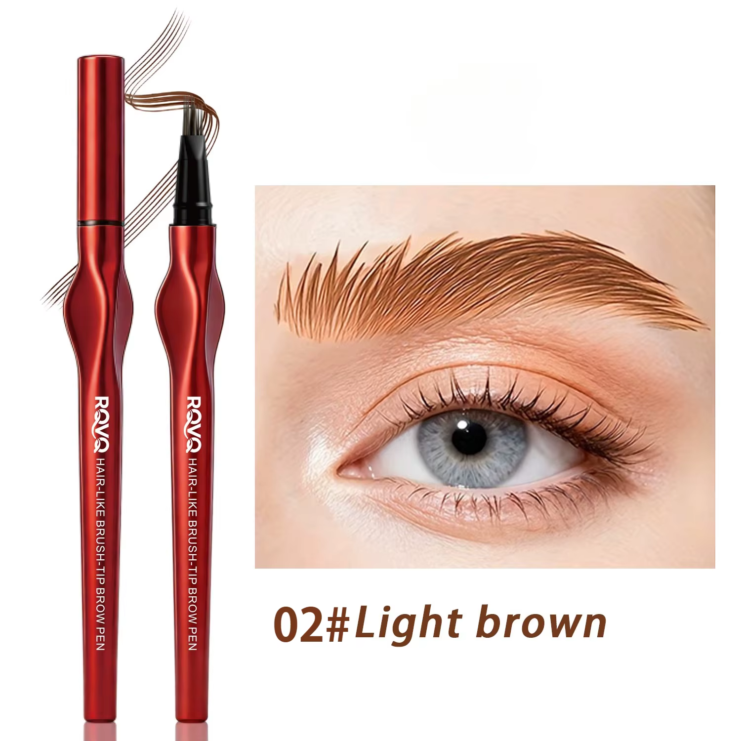 Crayon à sourcils 4D Microblading - Imperméable et anti-bavures, sourcils naturels effet poils pour