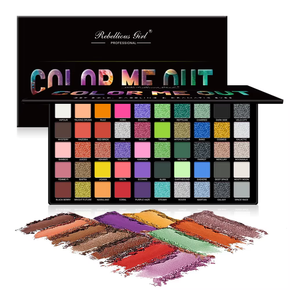 Palette de fards à paupières 50 couleurs, plaque de maquillage mate scintillante, poudre de couleur