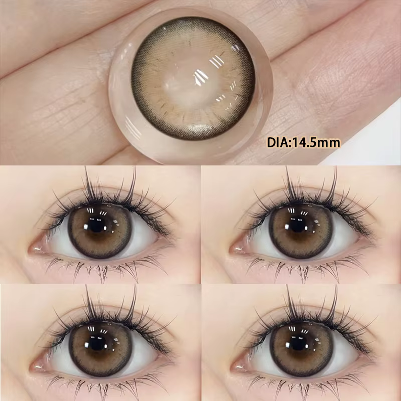 1 paire de lentilles de Contact pour les yeux, lentilles de couleur marron naturel, grande belle élè