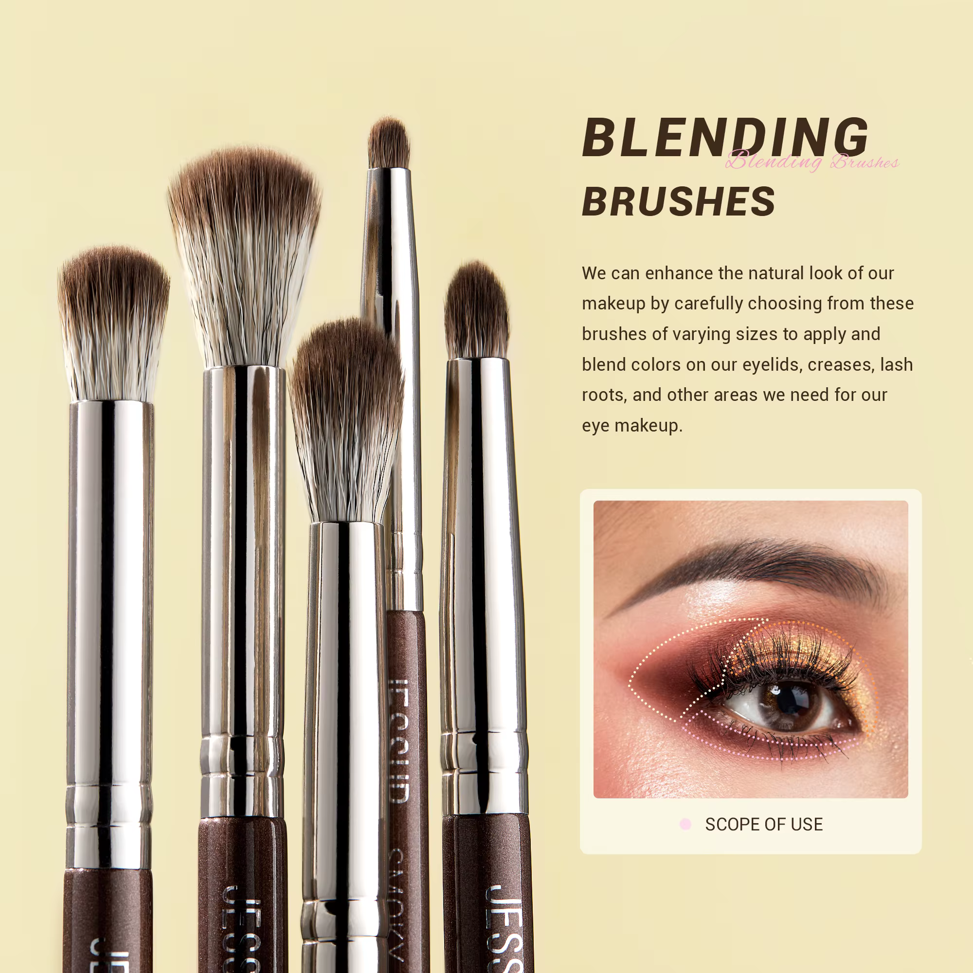 Jessup – ensemble de pinceaux de maquillage pour les yeux, professionnels, 15 pièces, pour fard à pa