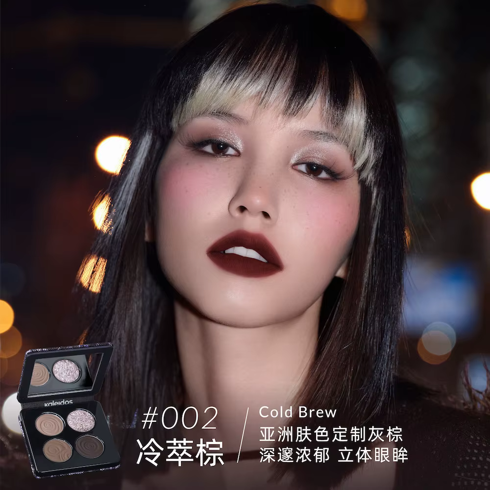 Palette de maquillage pour les yeux Kaleidos, 4 couleurs, haute pigmentation, fard à paupières scint
