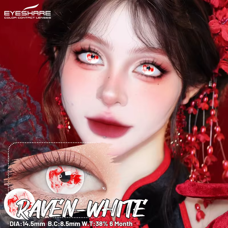 EYESHARE 1 Paire de Lentilles de Contact Halloween, Lentilles de Contact Colorées pour les Yeux, Len