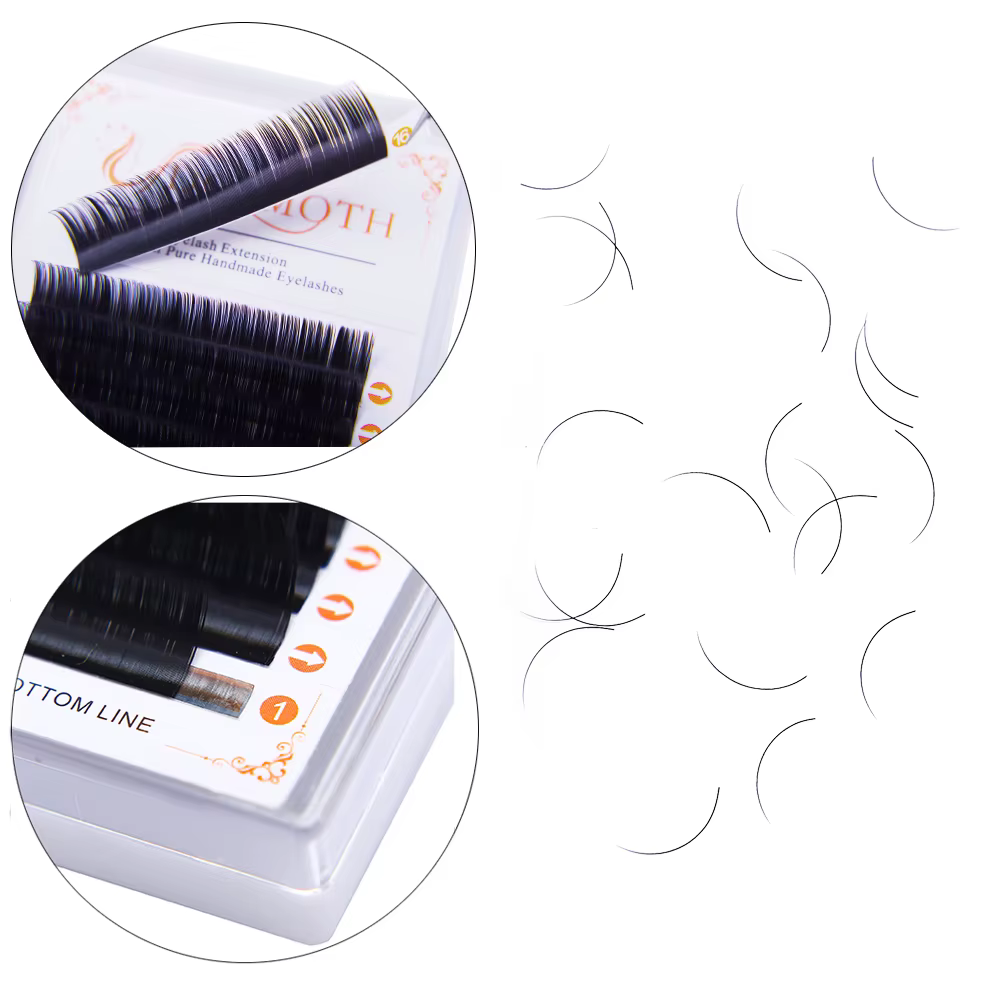 7 plateaux 16 rangées/étui extensions de cils de vison individuelles supples Extension de faux cils