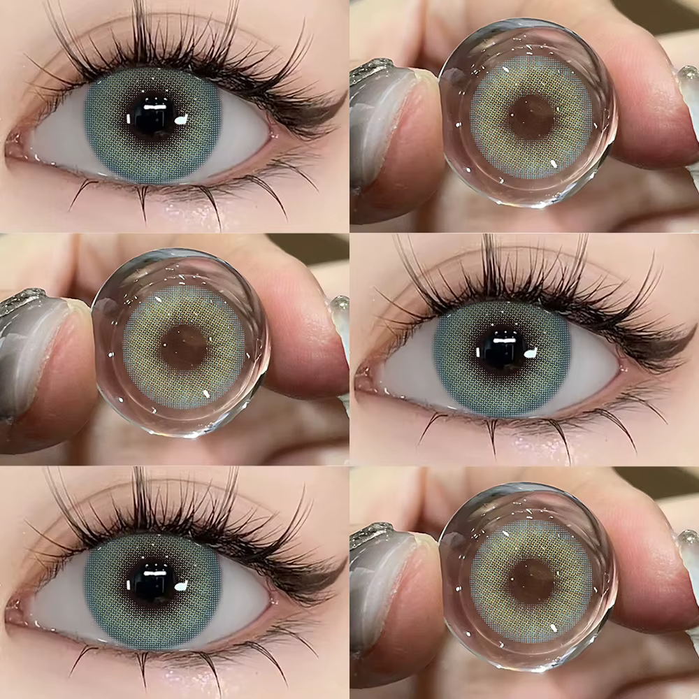 Bio-essence 1 Paire de Lentilles de Contact Colorées Grises, Lentilles de Couleur pour Maquillage de