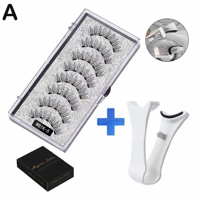 Cils magnétiques naturels 3D, avec 5 cils magnétiques, boîte d'expédition, faux cadeau fait à la mai