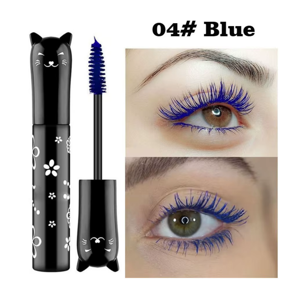 Mascara 6 couleurs avec grande tête de brosse, facile à appliquer, sans rinçage, pas facile à tacher