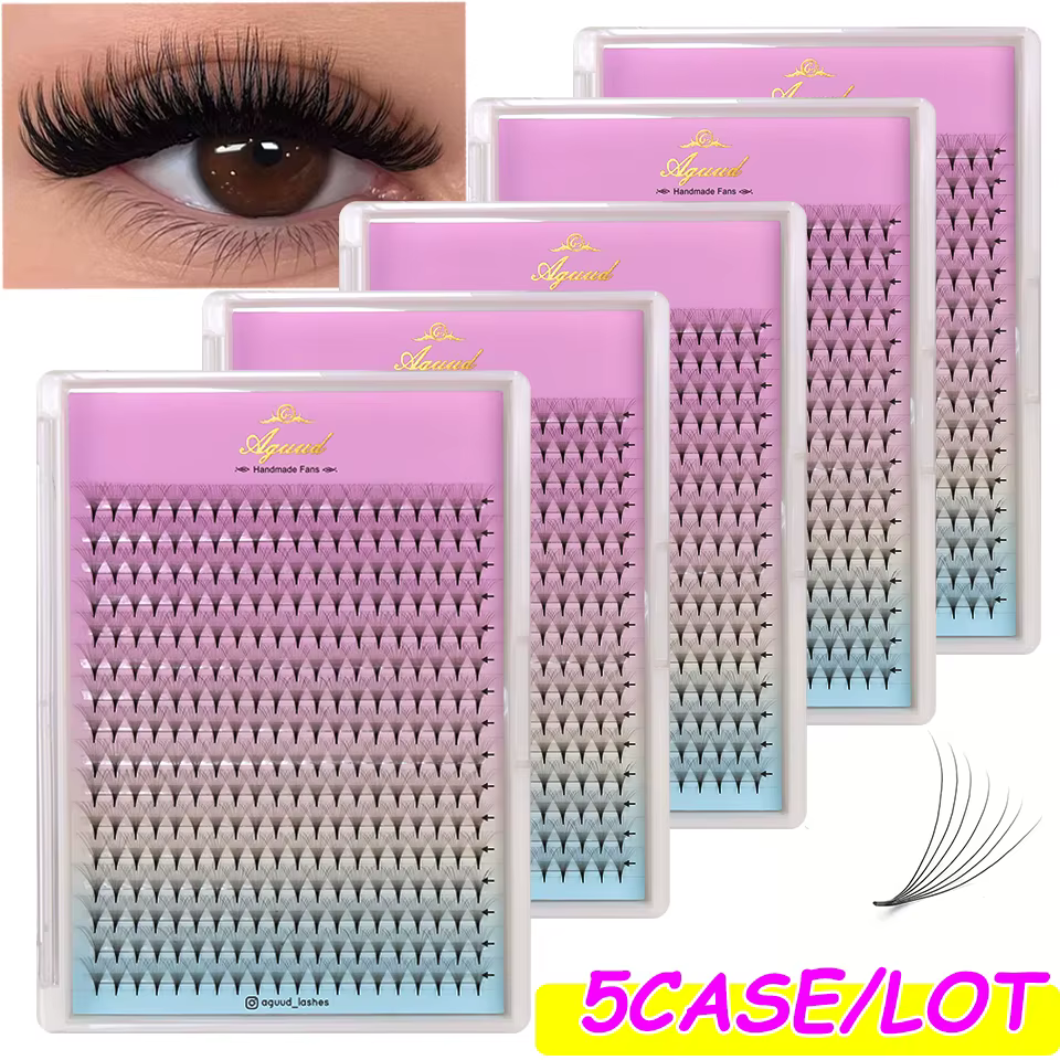 Mélange de faux cils en éventail préfabriqués, 5 étuis, volume russe, extension de cils, faux vison,