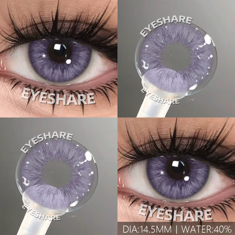 EYESHARE 2 pièces Contacts de couleur pour les yeux Contacts pour les yeux bleus lentilles pour élèv