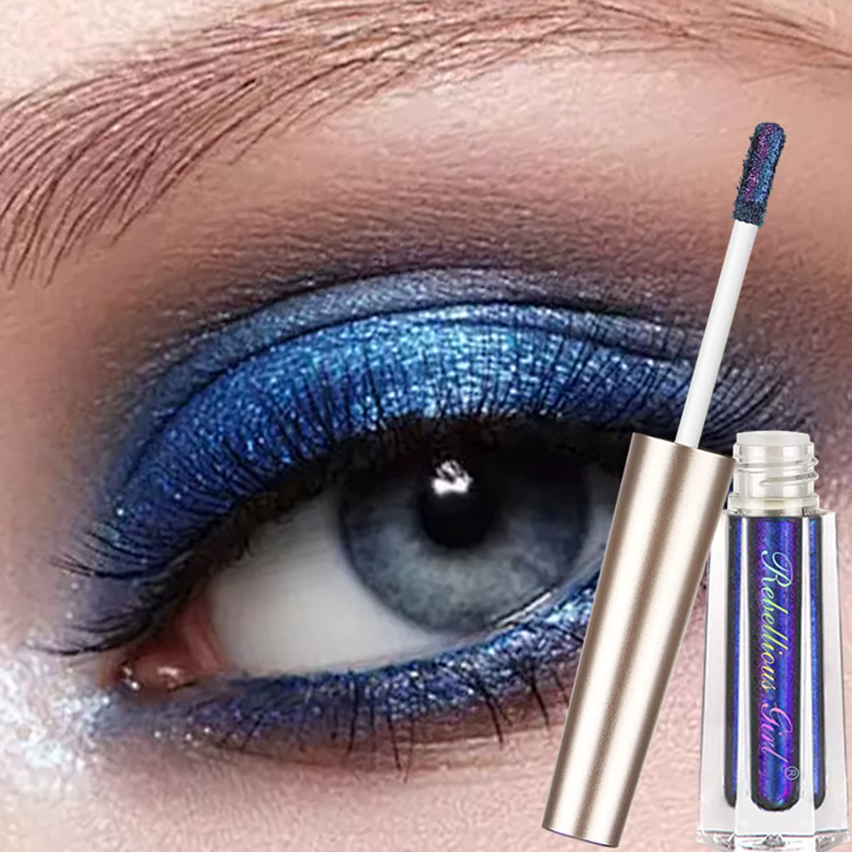 Fard à paupières caméléon, bâton de fard à paupières liquide à paillettes diamant, hautement pigment