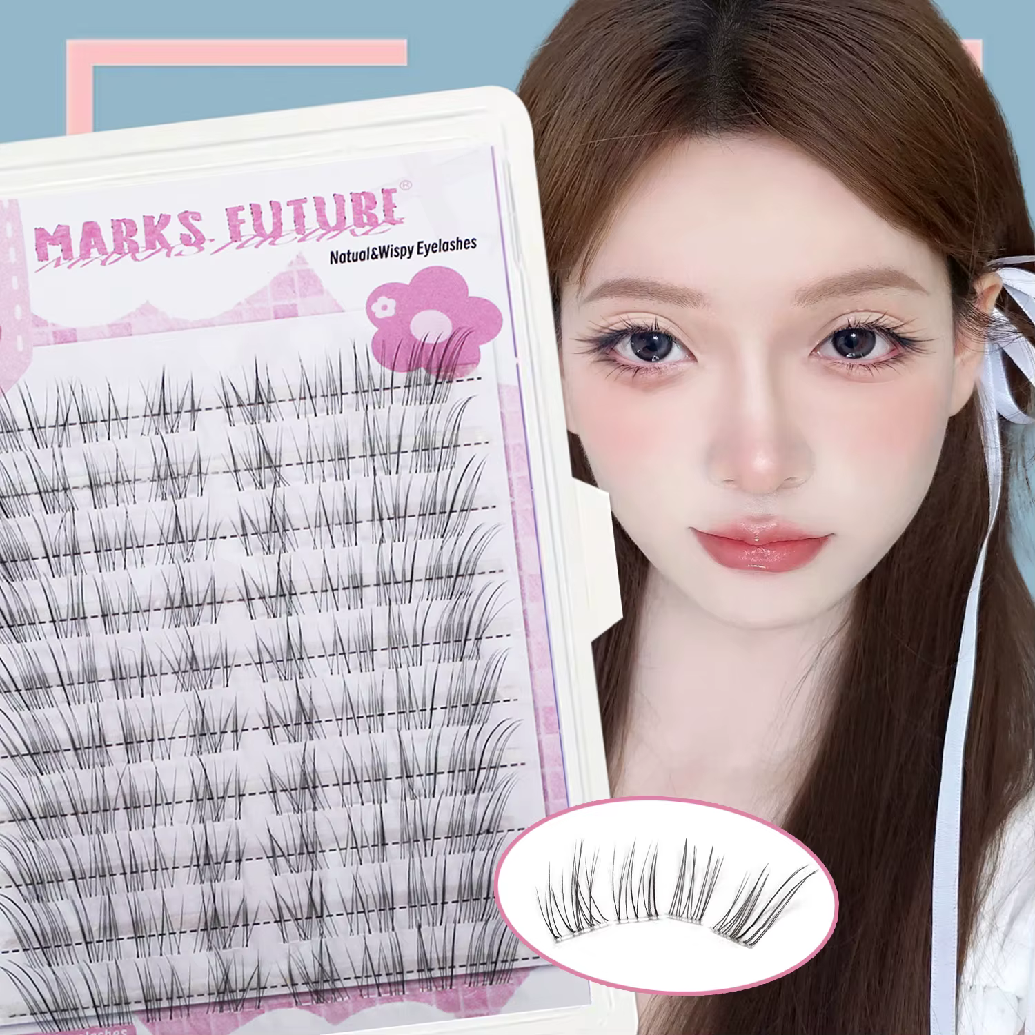 Marks Future 80 pièces de cils individuels, lumière douce, courbée, sensation de fraîcheur, vol incl