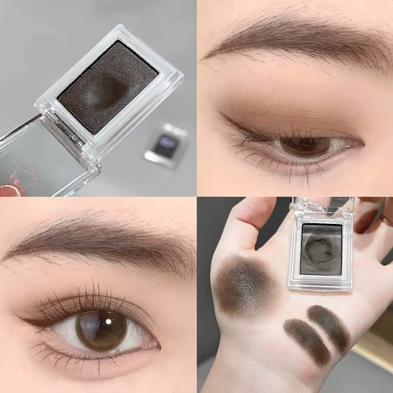 Palette de maquillage multifonctionnelle rouge brun foncé, fard à paupières mat soyeux, crème à sour