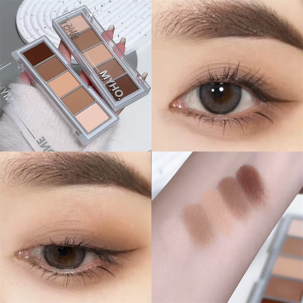 MYHO coréen cinq couleurs fard à paupières Palette plein mat brun Contour du visage ombre à paupière
