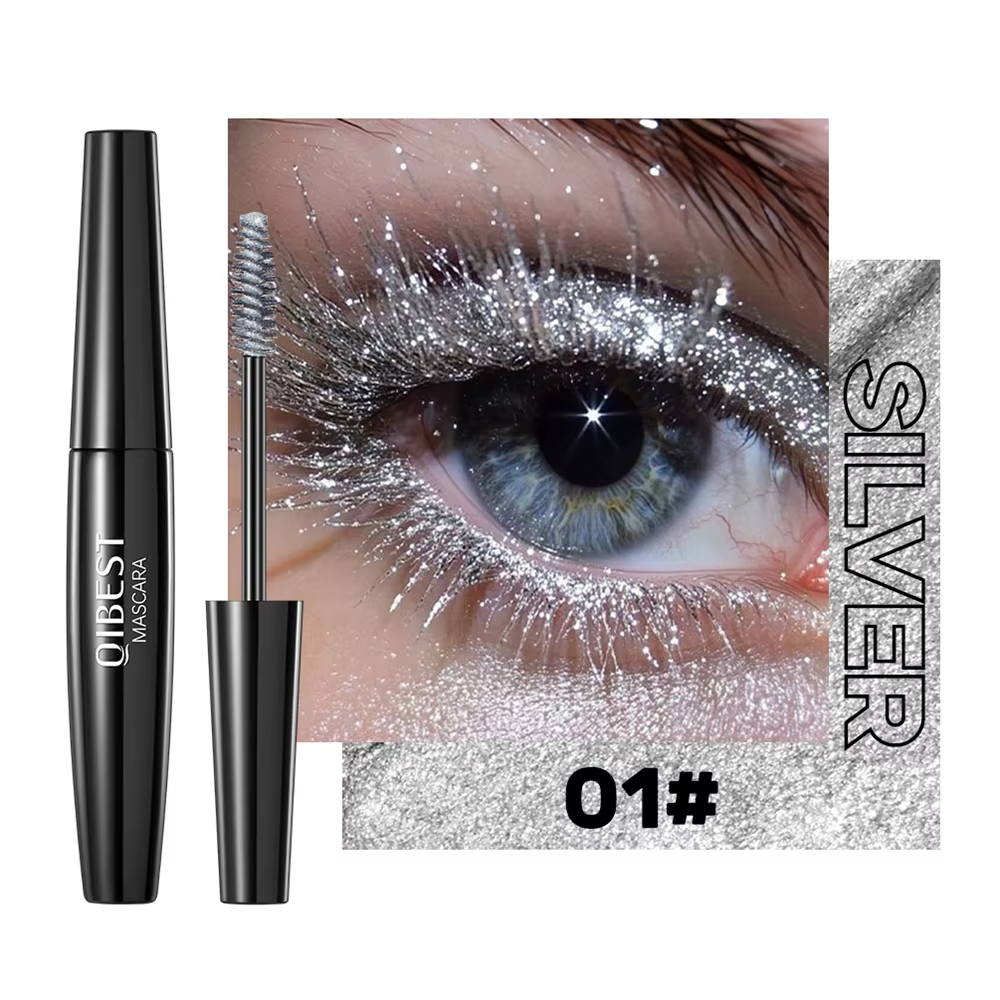 Mascara diamant à paillettes, imperméable, résistant aux taches, volumateur, allongeant, flocon de n