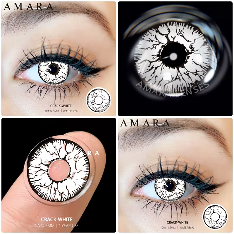 AMARA CAT EYE Cosplay lentilles de Contact de couleur bleue pour les yeux maquillage annuel Hallowee