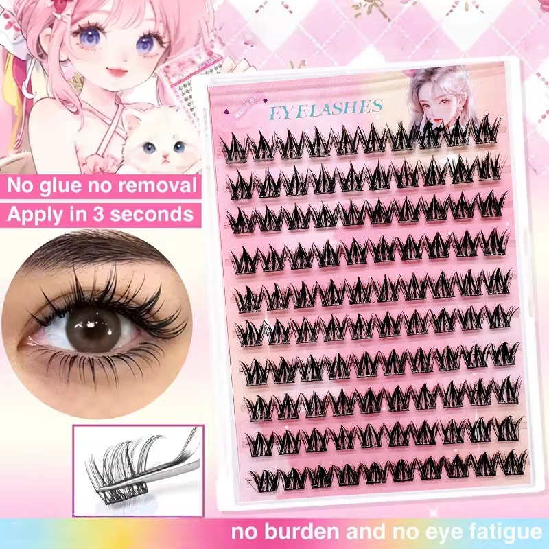 240 bouquets de petites mèches de cils, cils inférieurs sans colle, simulation naturelle, tiges tran