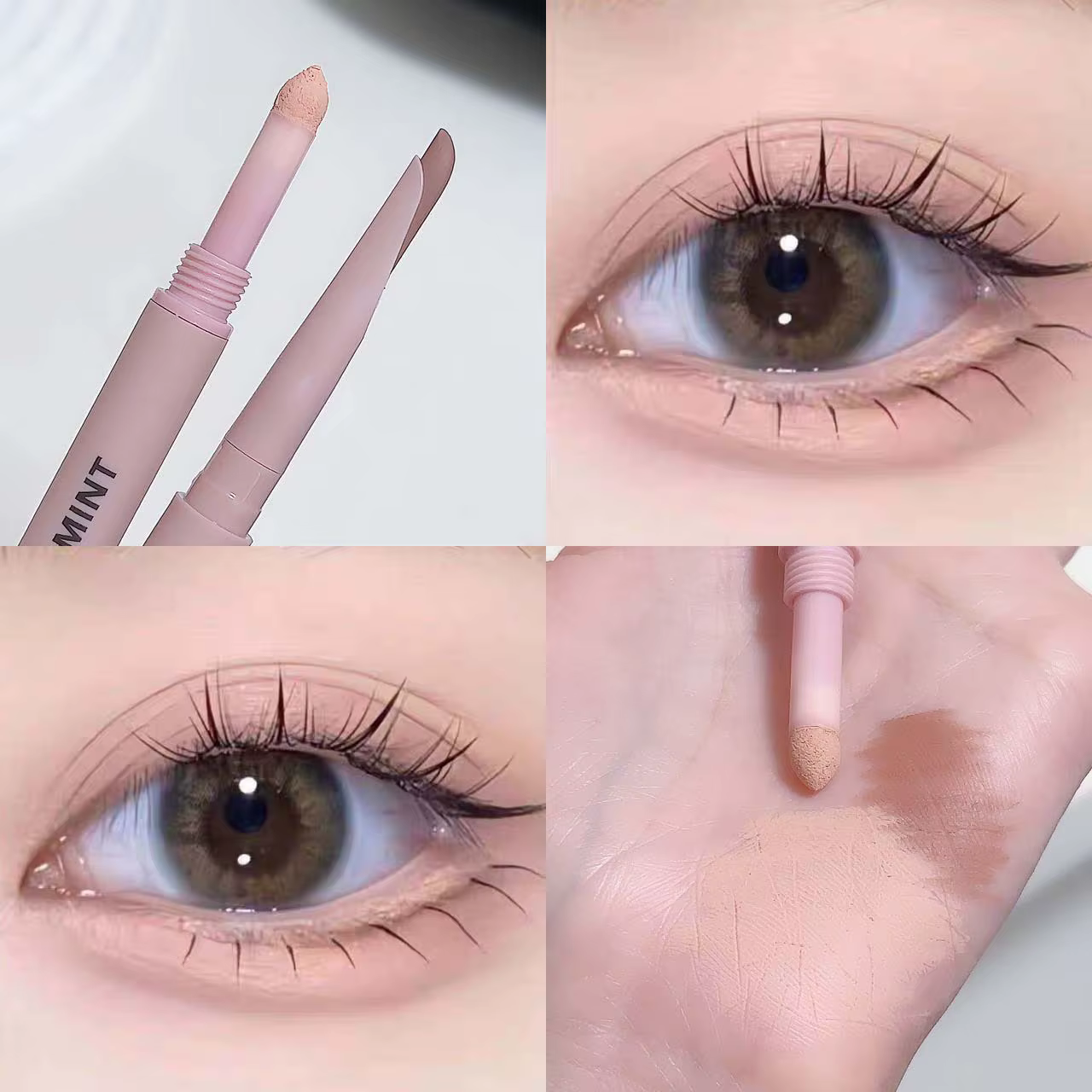 Eyeliner faucille à Double tête, stylo ver à soie couché, fard à paupières à paillettes naturelles,