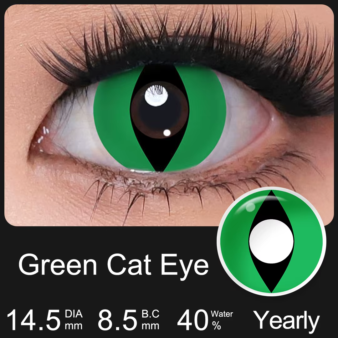 Magister couleur oeil de chat lentilles de Contact pour les yeux Cosplay lentilles colorées vert jau