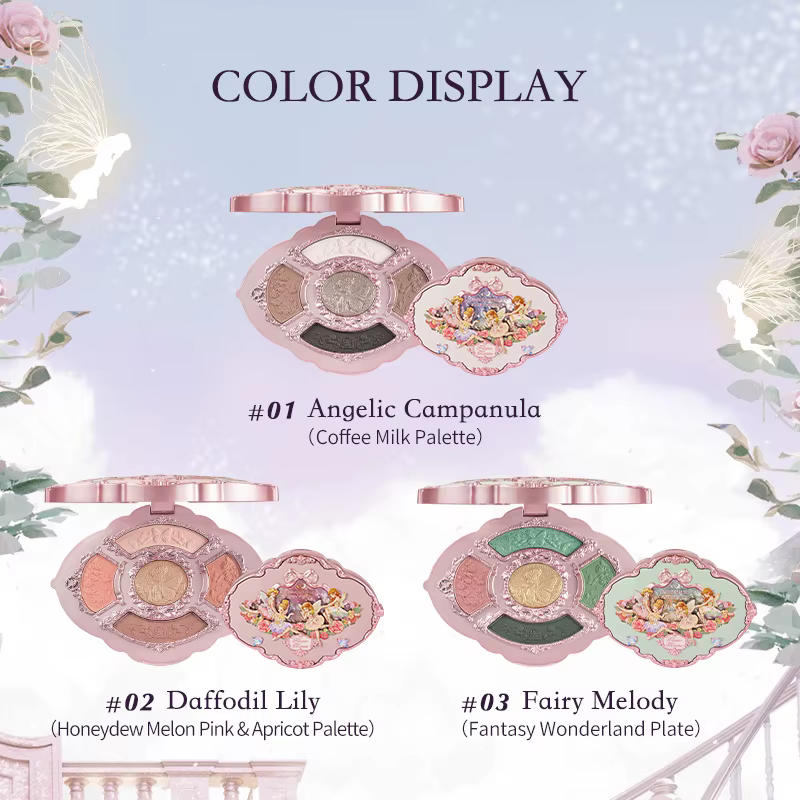 Palette de maquillage cinq couleurs en relief de la collection Flower Knows Midsummer Fairytales