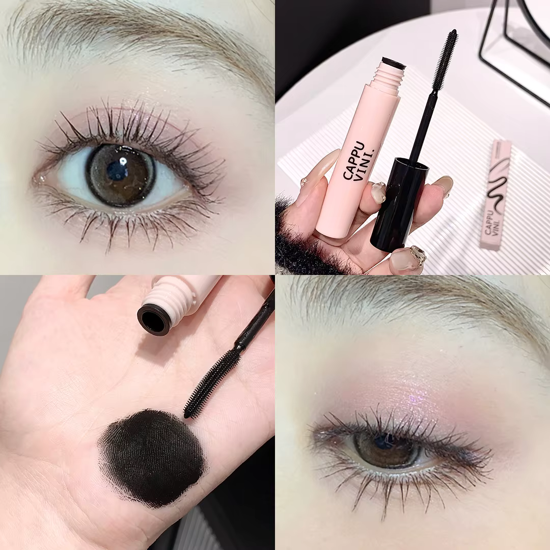 Mascara Cappuvini, imperméable et anti-taches, allonge et recourbé des cils 3D, volumineux, longue d